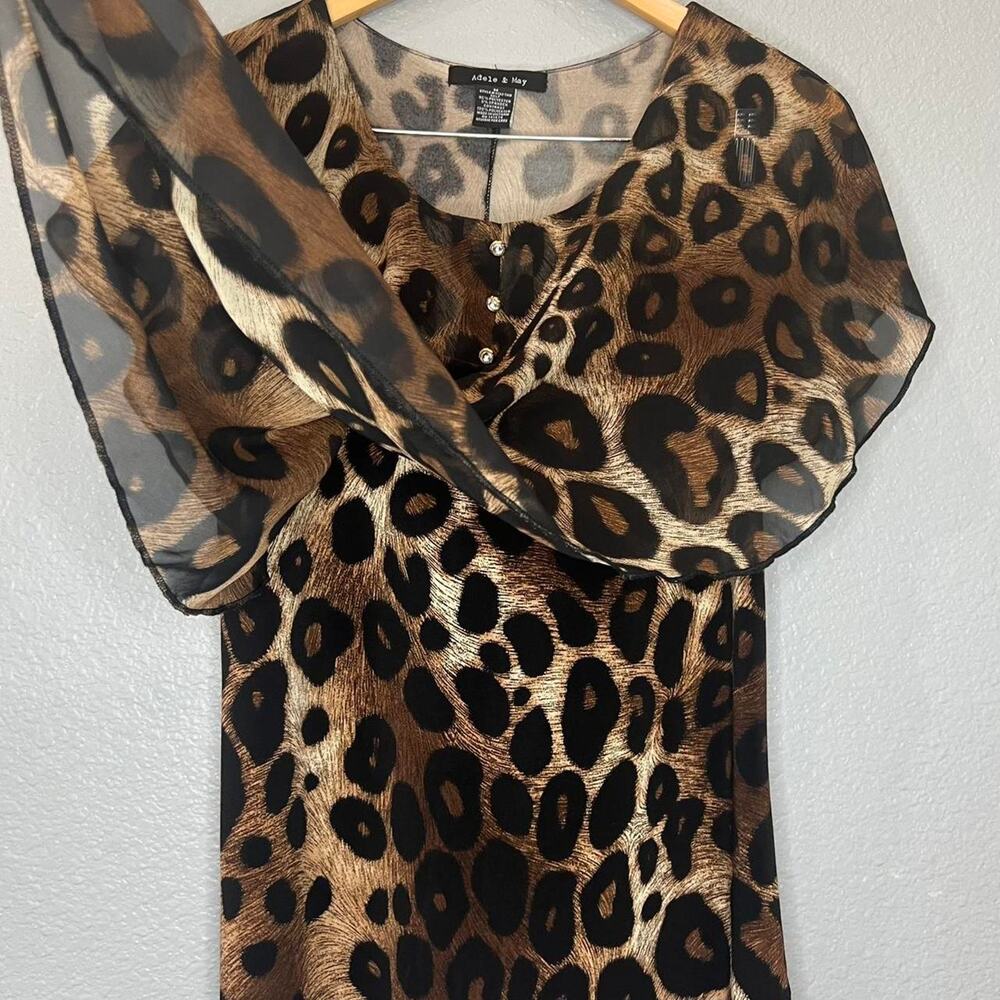 Adele & May leopard print ruffle layered top - Picture 4 of 7